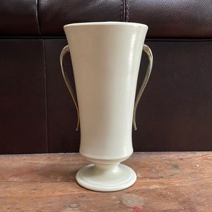 Red Wing Pottery Vase Brass Handles